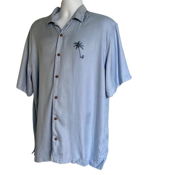Jos. A. Bank Silk Short Sleeve Shirt with Tropical Palm Trees Mens XL - Picture 5 of 10